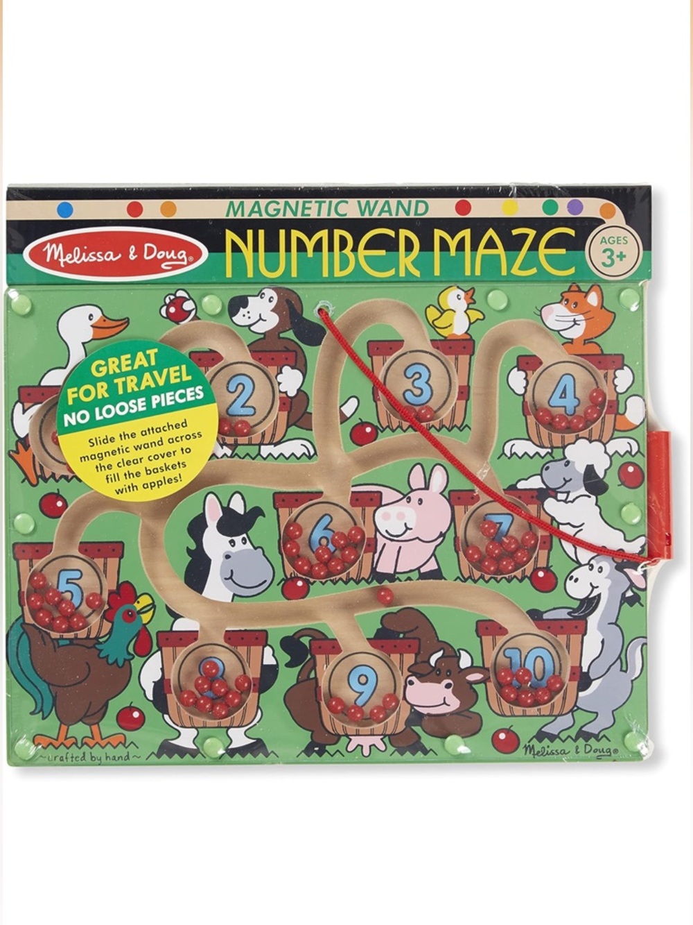 Melissa & Doug Magnetic Wand Number Animal Maze NEW